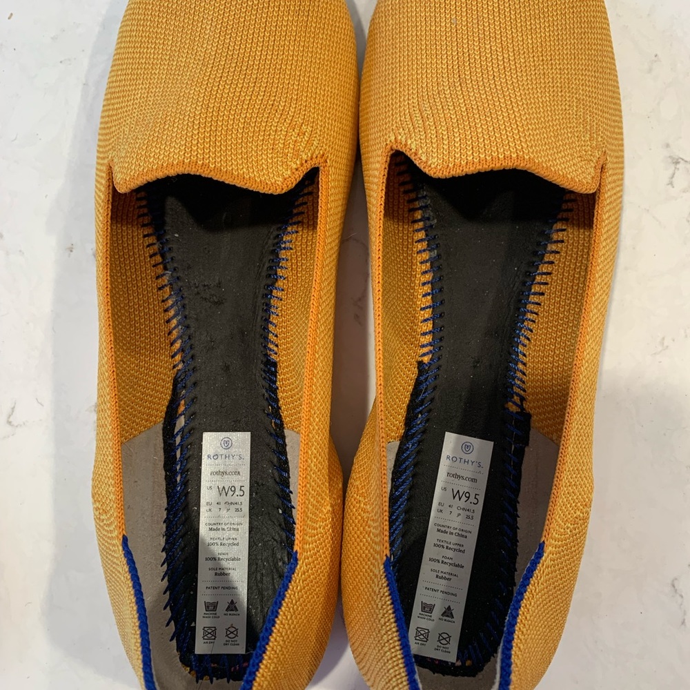 Rothys lemondrop loafers size 9.5